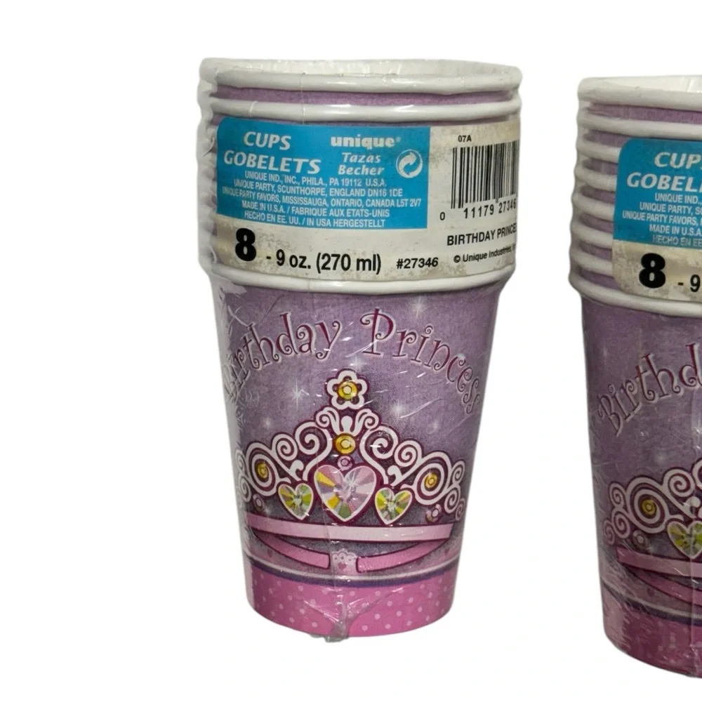 Unique brand 3 sets of 8 cute pink cups, 24 cups total brand new in packaging!